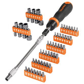 Kit destornillador tipo matraca + 42 puntas + 14 cubos mecanicos + extension flexible truper